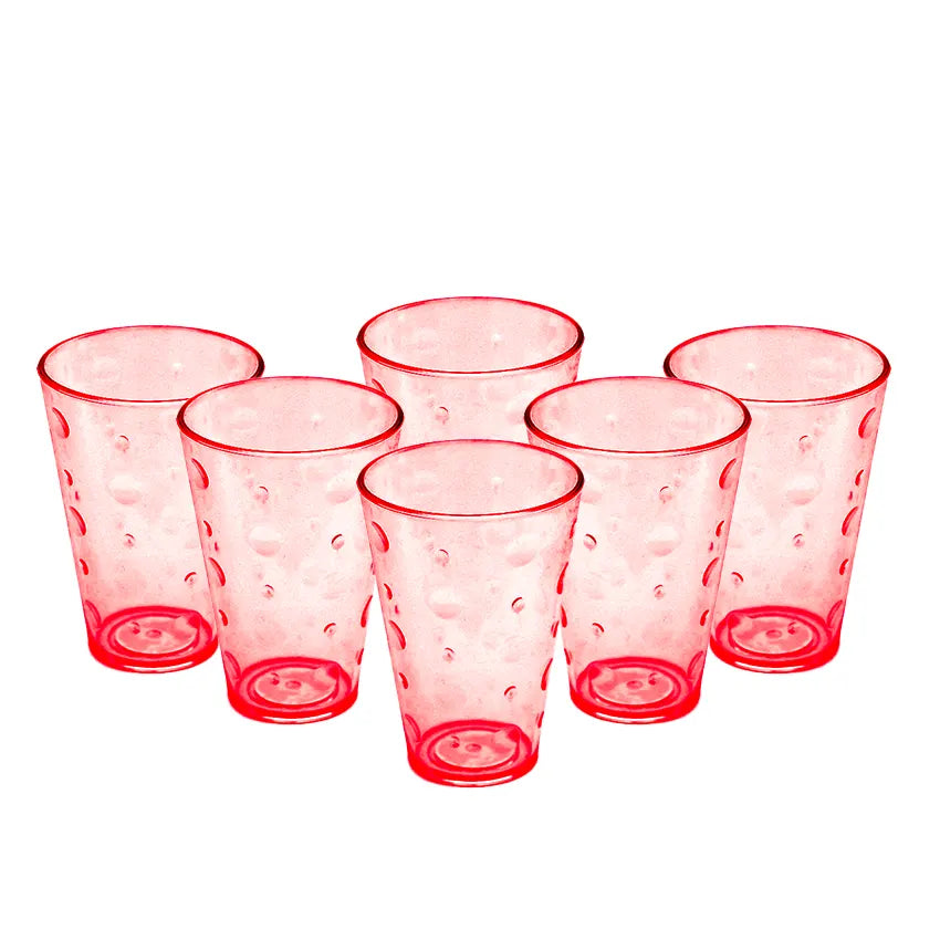 Party Acrylic Glass Model-3 6 pcs set red 250ml