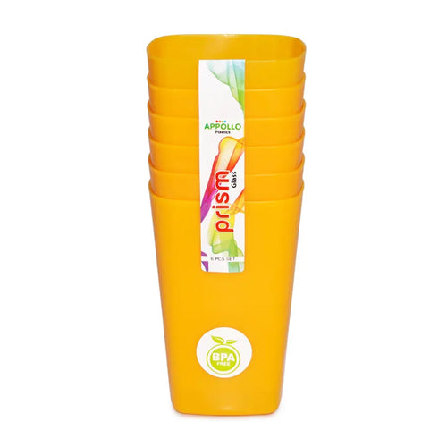 Prism Glass Model-1 6pcs Pack in Yellow