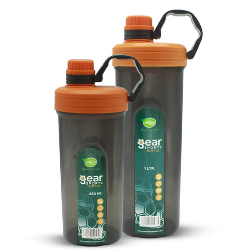 Gear Sports Water Bottle Pack of 2 Orange (850ml & 1Ltr)