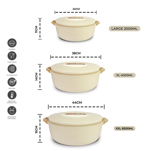 Chef Food Warmer - Pack of 3 (L,XL,XXL)