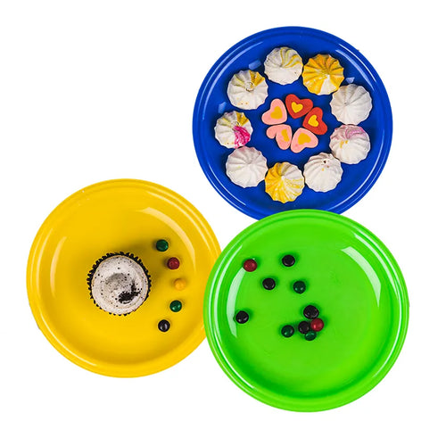 Saga Plates Pack of 3 Small/Medium/Large in Assorted, Green & yellow