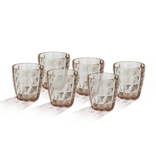 Real Acrylic Glass Model-1 6 pcs set in amber 400ml
