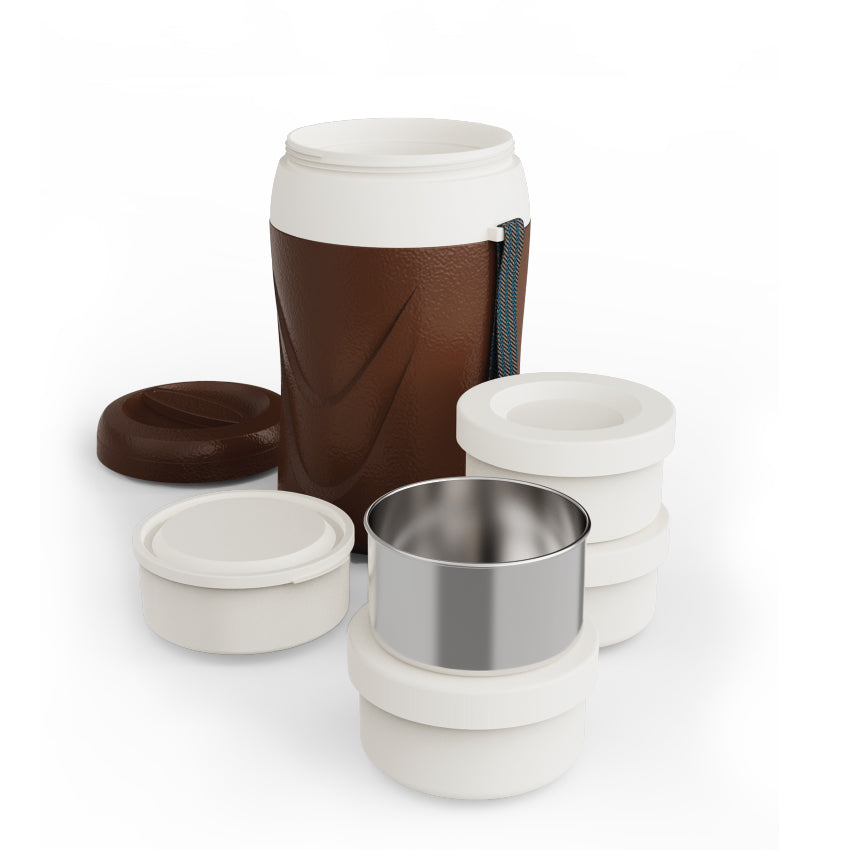 Riwayat Lunch Carrier  3 Steel Bowls with 1 Salad Bowl