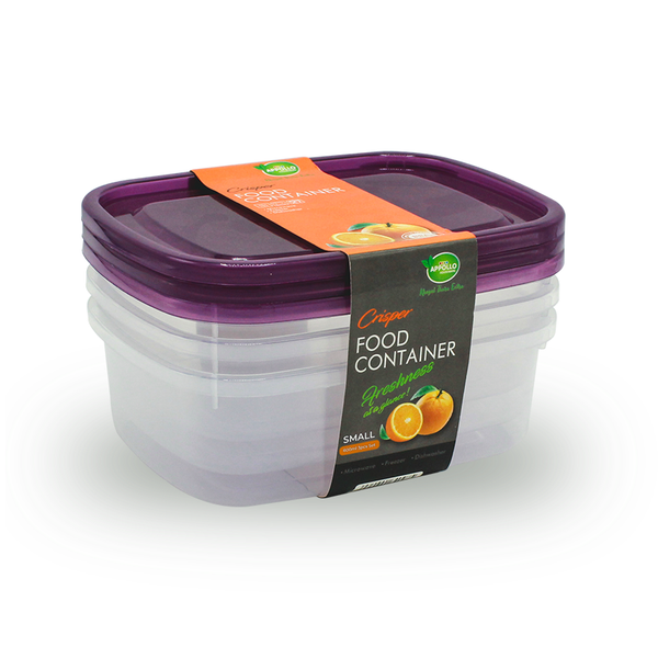 Crisper Food Container Small - (600ml) Purple