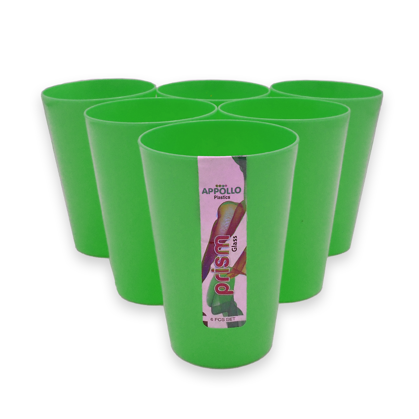 Prism Glass (Pack of 6) Model-2 in Green