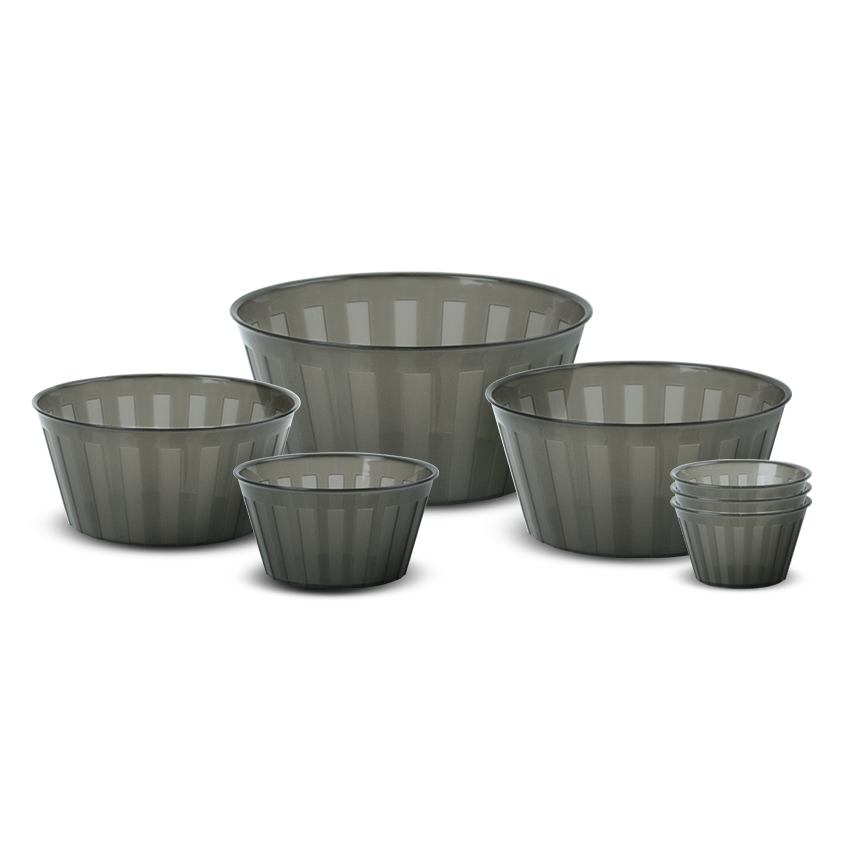 Milan Bowl 7 Piece Set in Smoke